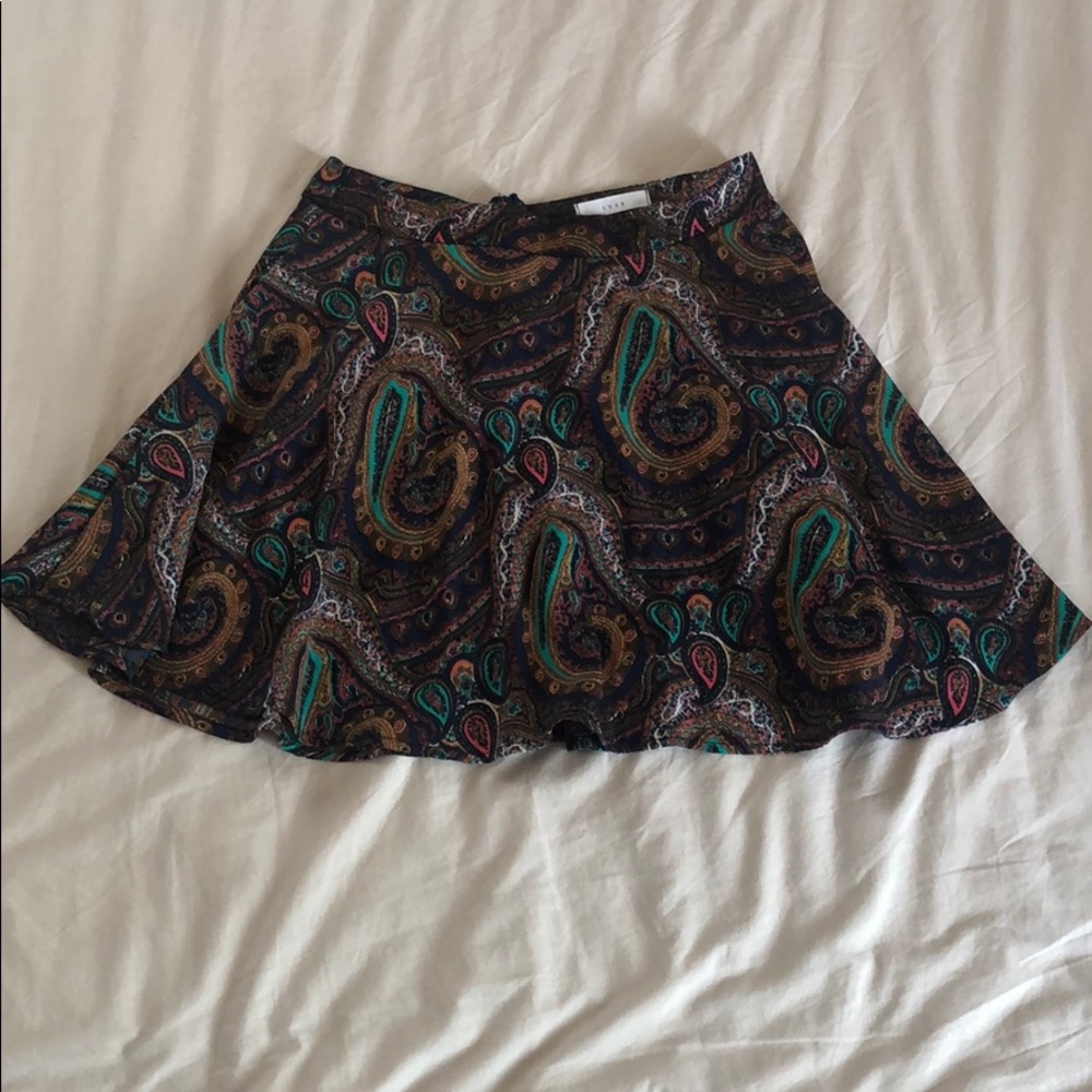 Paisley High Waisted Silk Skirt